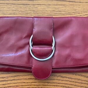 Hobo Leather Burgundy Clutch